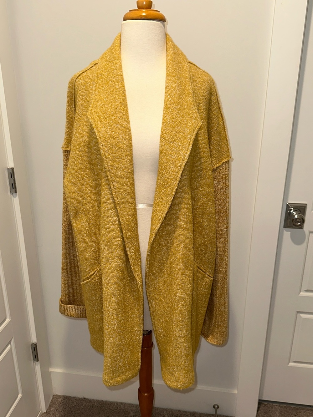 Cynthia Rowley Cozy Open-Front Women’s Sweater Cardigan - Mustard Size Large